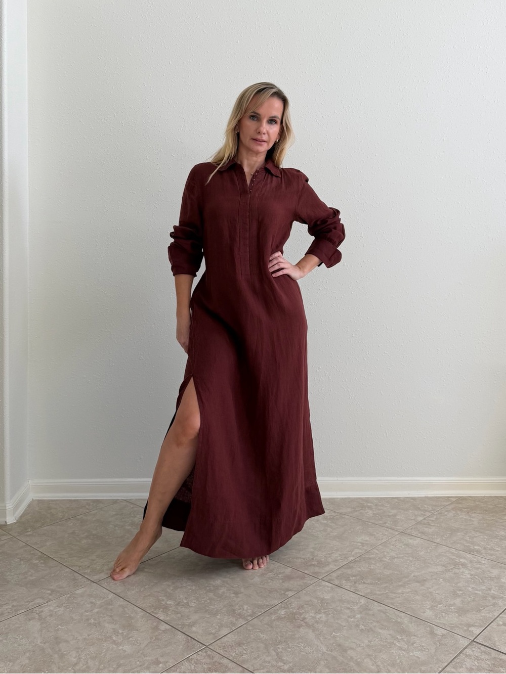 J.Crew Tunic Dress in Linen Fresh Cacao Size M NWT $178 CS955